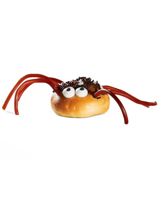 Billede af Vanillas bolle klædt ud som en Spooky Spider