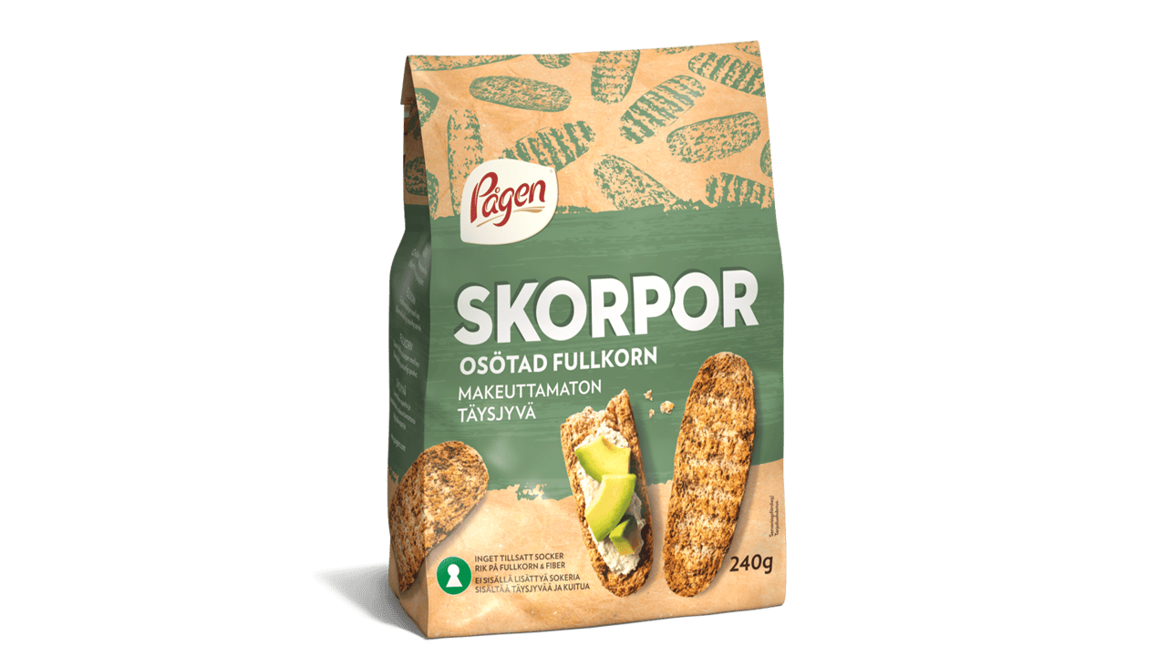 Billede af fuldkornsskorpen i sin emballage