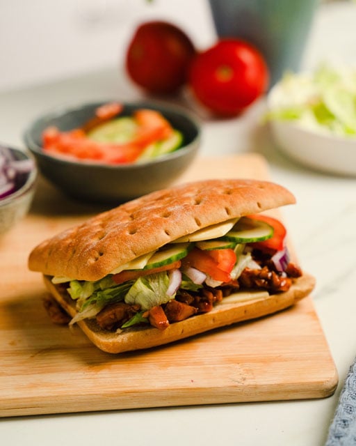 Frokoststykker teriyaki-sub til picnic