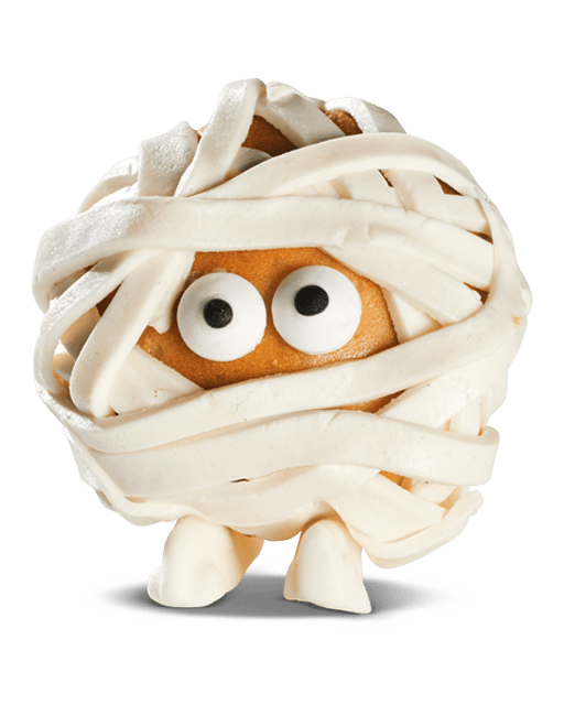 Billede af Vanillas bolle klædt ud som Mysterious Mummy