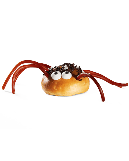 Billede af Vanillas bolle klædt ud som en Spooky Spider