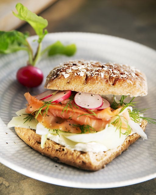 Billede på Solstykker med laks