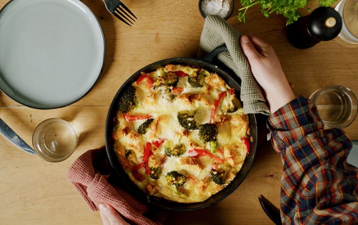 Brødgratin med skinke og broccoli - Pågen Middelhavsbrod - Recept | Pågen